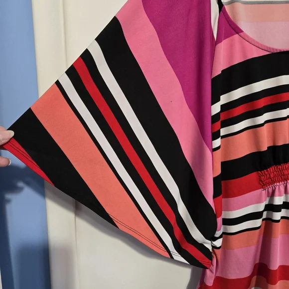 Massini Striped Pink and Black Women's Top - Picture 4 of 7